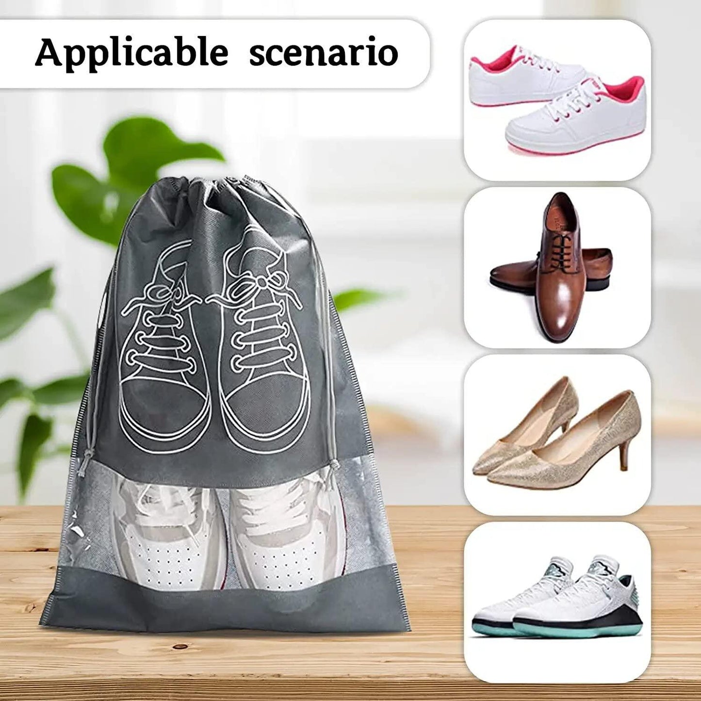 Transparent Window Portable Dust-Proof Shoe Bags