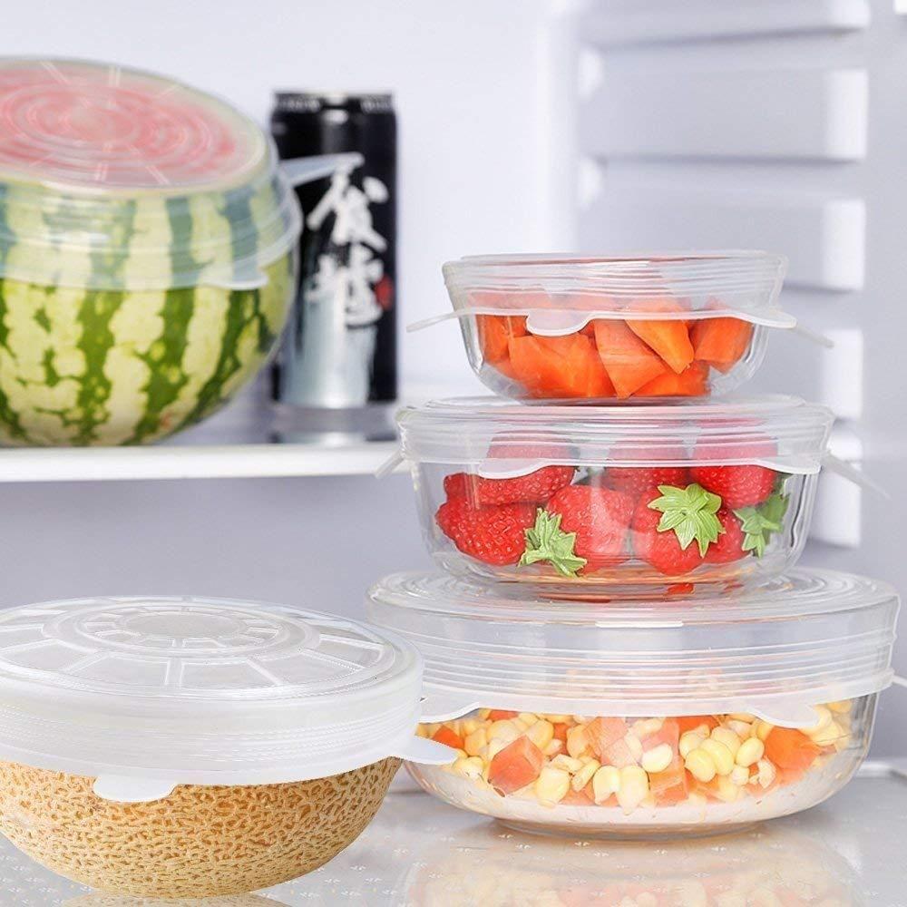 Reusable Silicone Stretch Lids For Food Cover ( Set of 6 )