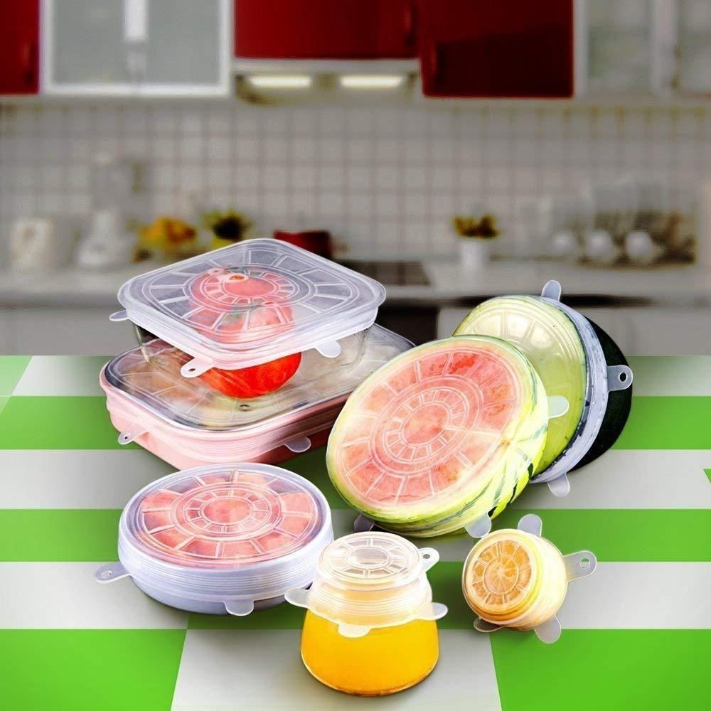 Reusable Silicone Stretch Lids For Food Cover ( Set of 6 )