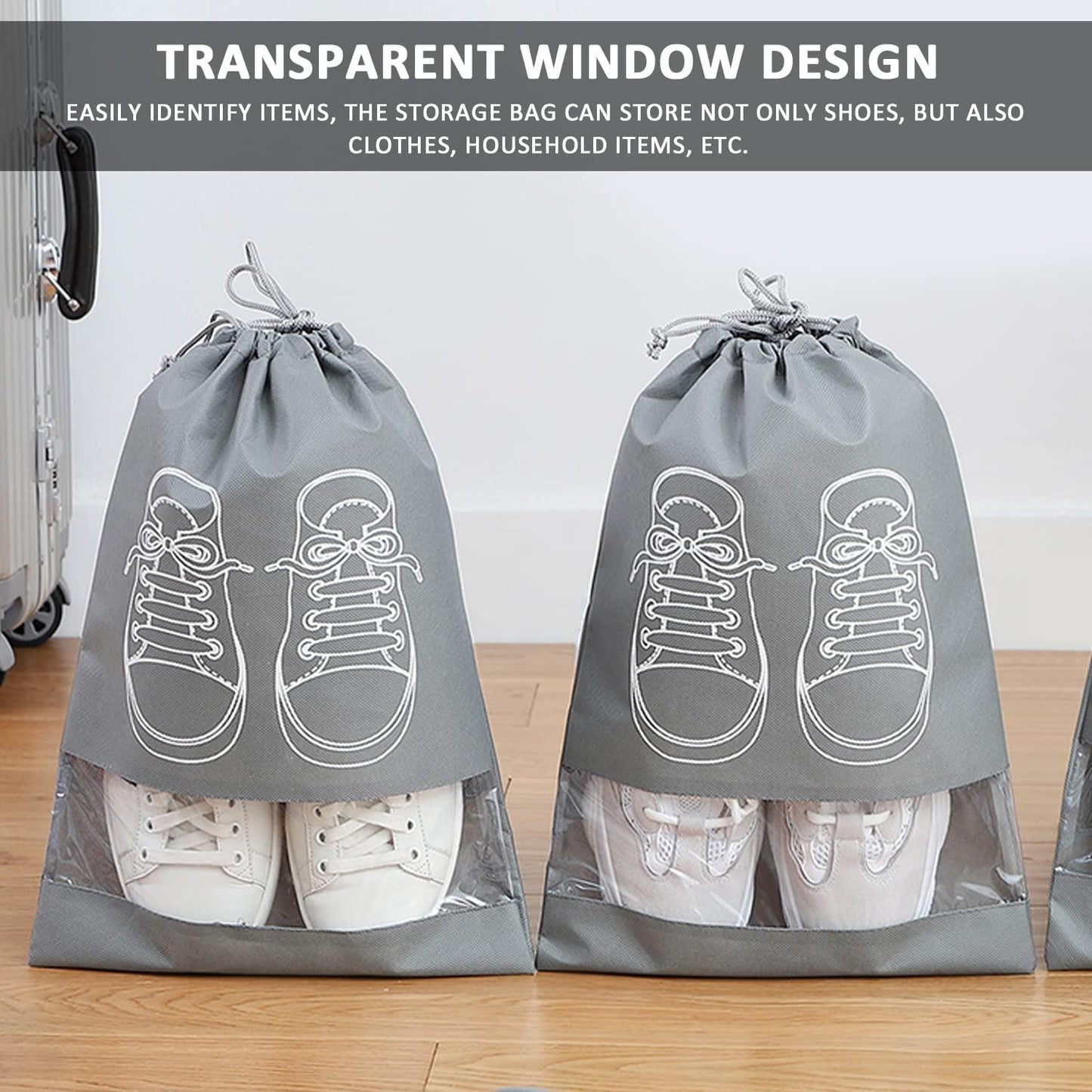 Transparent Window Portable Dust-Proof Shoe Bags
