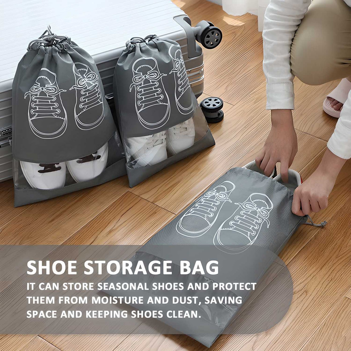 Transparent Window Portable Dust-Proof Shoe Bags