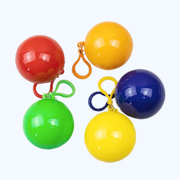 Portable Disposable Emergency Raincoats Waterproof Rain Poncho in A Ball for Traveling Camping Outdoor (Pack of 5)